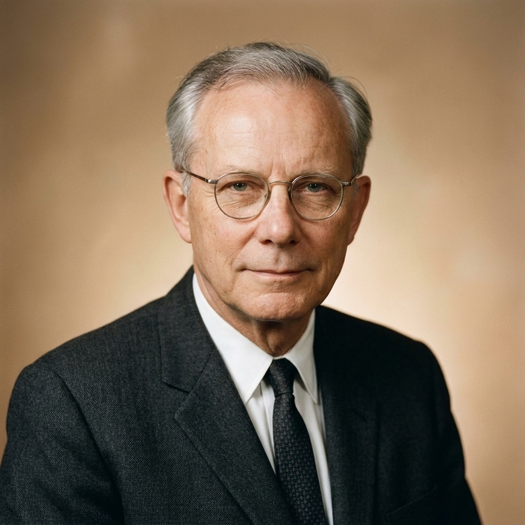 A formal portrait of Paul Tillich in mid-20th-century attire, looking calmly toward the camera