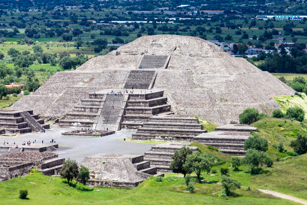 The exterior of a temple in Mexico.
